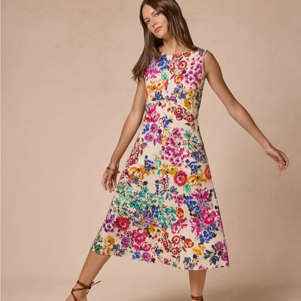 NWT JOHNNY WAS LINEN CHEVRON TANK
DRESS XXL